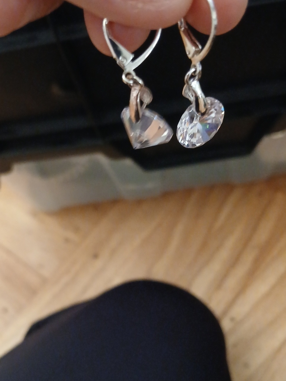 Swarovski Clear Crystal Drop Earrings - Silver